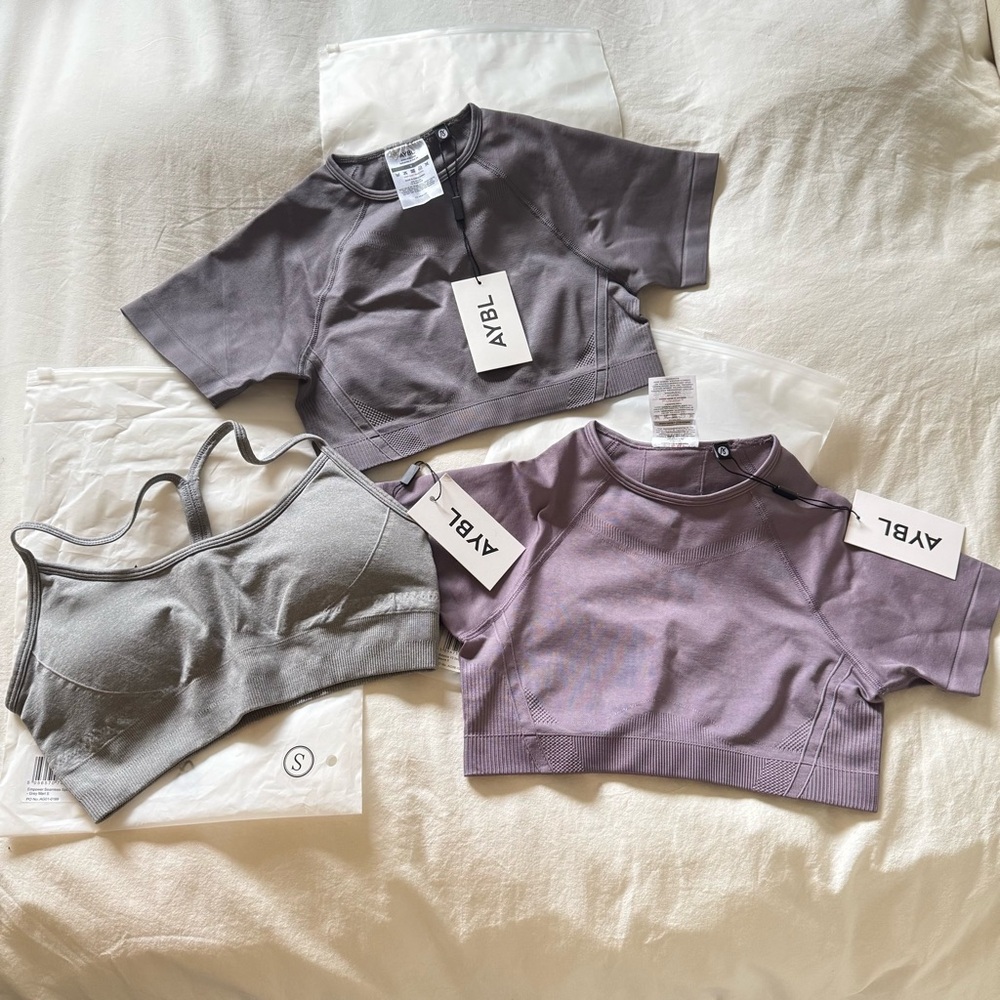 New AYBL Workout Bundle: Crop Tops & Sports Bra, Small - Picture 8 of 8